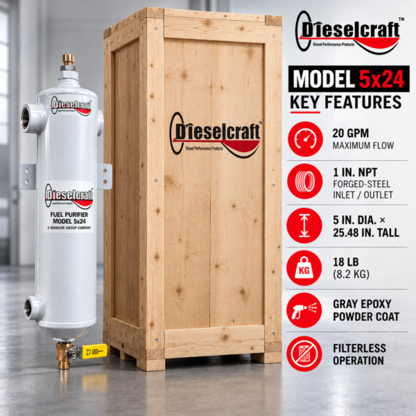 Dieselcraft 5x24 Fuel Purifier – Mid-Length