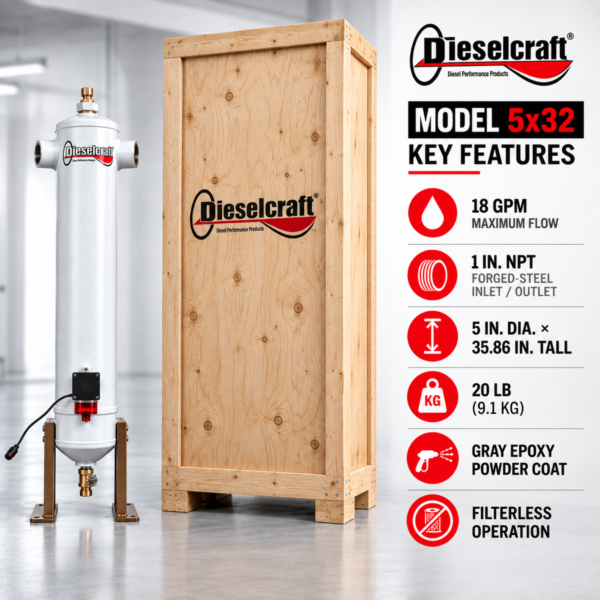 Dieselcraft 5x32 Fuel Purifier – Maximum Residence-Time