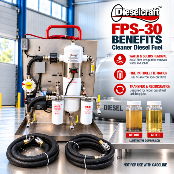 Dieselcraft FPS-30 stainless steel fuel polishing system - benefits