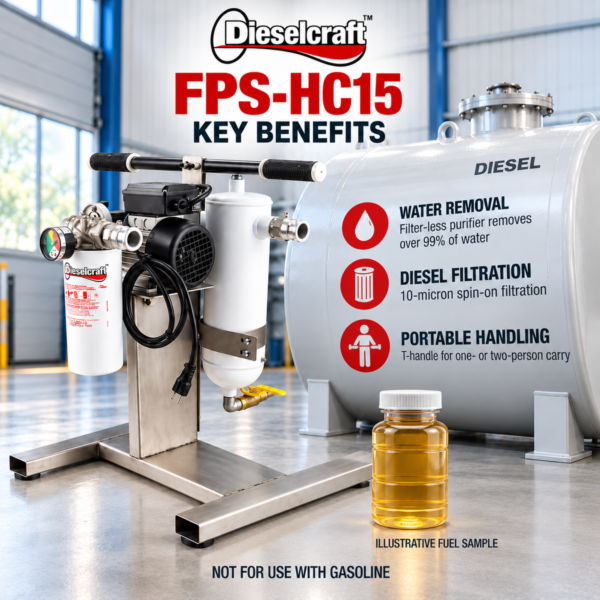 Dieselcraft FPS-HC15 compact diesel fuel polishing system - benefits
